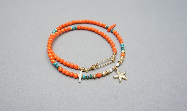 chokery Sea collection - Koral orange /choker/ 28.05.25