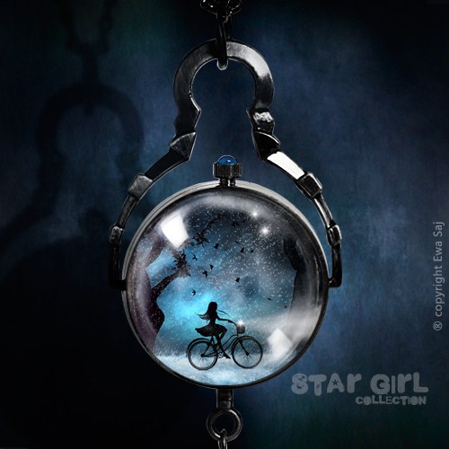 wisiory Star Girl i Rower - sferyczny zegarek.