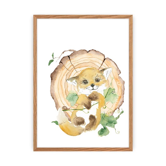 obrazy i plakaty do pokoju dziecięcego Obrazek Forest Story Fox 30x40cm
