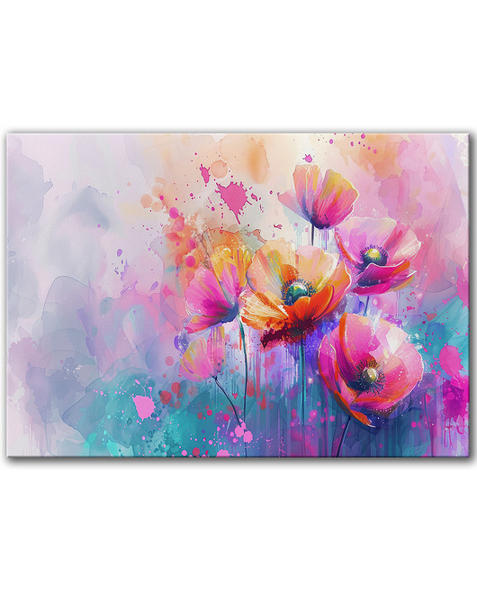 obrazy Obraz na płótnie - 100x70 cm - Energetyczne maki (1-0590)