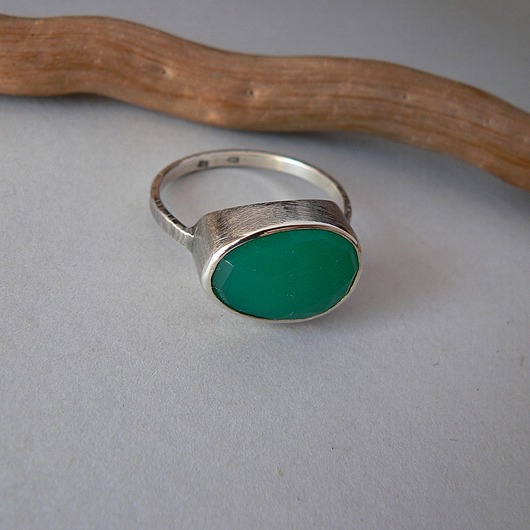 pierścionki srebrne Pierścionek -zielono mi- II-