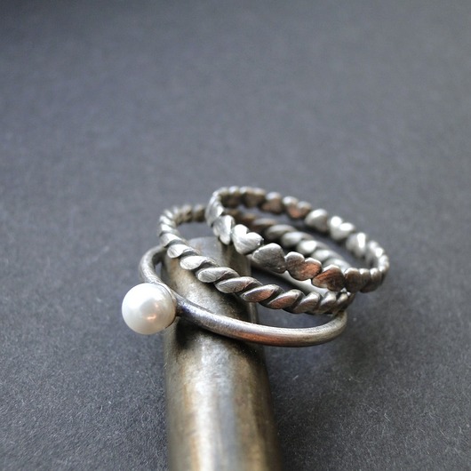 pierścionki srebrne Zestaw Trio Floral