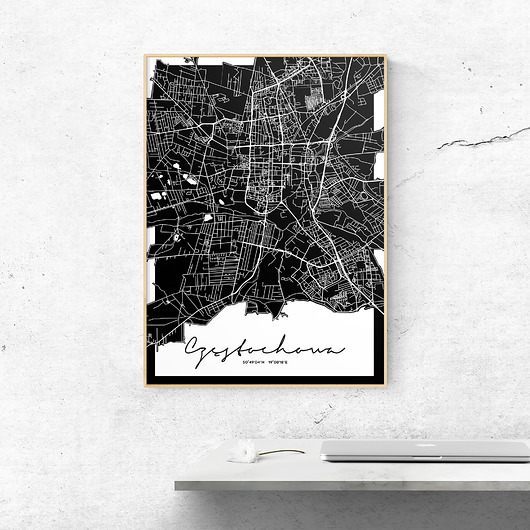 plakaty Plakat Częstochowa mapa