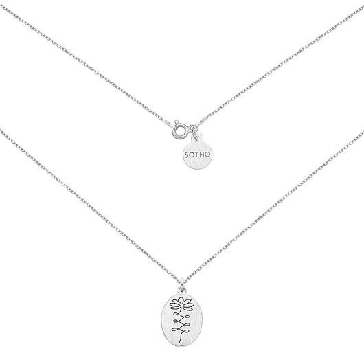 srebrne naszyjniki Srebrny medalion z kwiatem lotosu