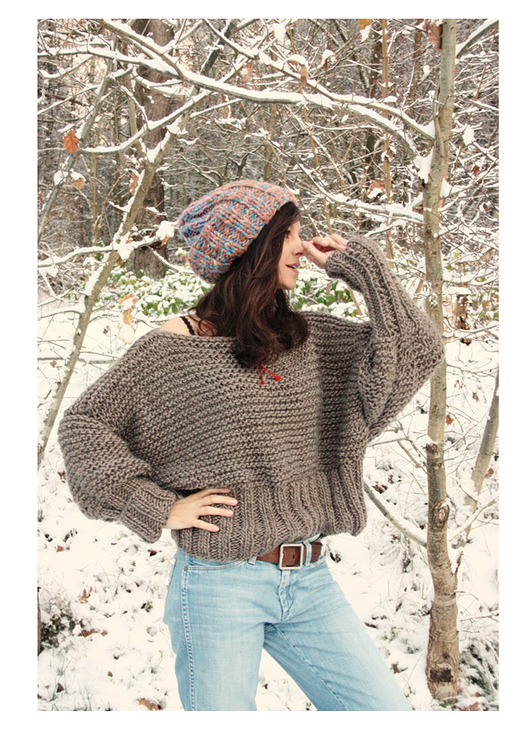 swetry damskie  Brązowy sweter handmade moher z wełną