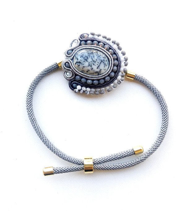bransoletki soutache Elegancka sutaszowa bransoletka GREY