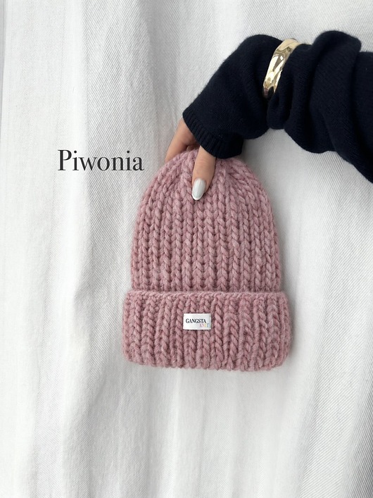 czapki damskie Czapka Lily 100% wełna *piwonia*