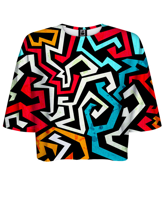 t-shirt damskie DR.CROW T-shirt Krótki CROP Crazy Style