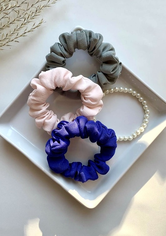 gumki do włosów Zestaw 3 jedwabnych gumek do włosów w wersji mini