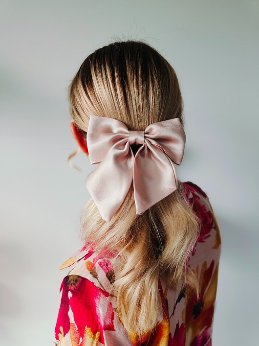 spinki i klamry do włosów Kokarda spinka klamra jedwabna pearl blonde 100% jedwabna 22 momme
