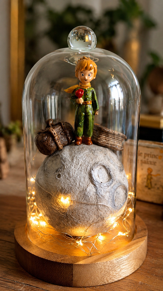 dodatki - różne Mały Książe szklana kopuła dekoracja handmade rękodzieło