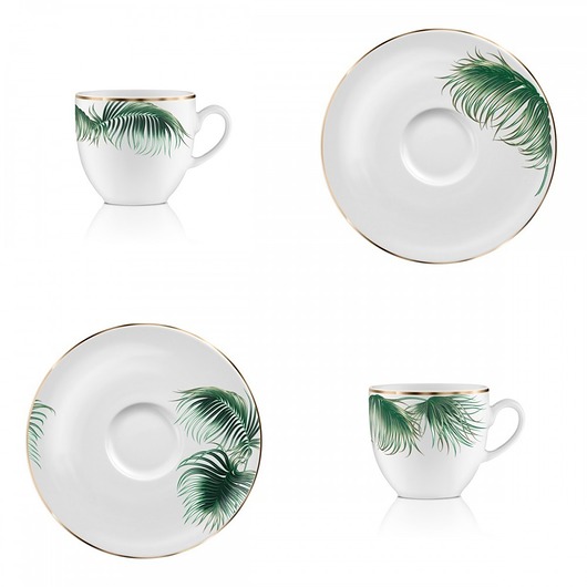 Livia zestaw espresso 2szt. motyw liści VOLA art of deco