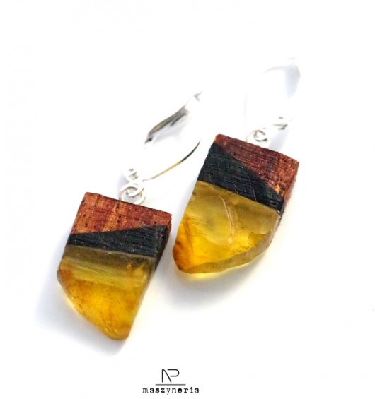 Wood&Amber Kolczyki Etno Maszyneria