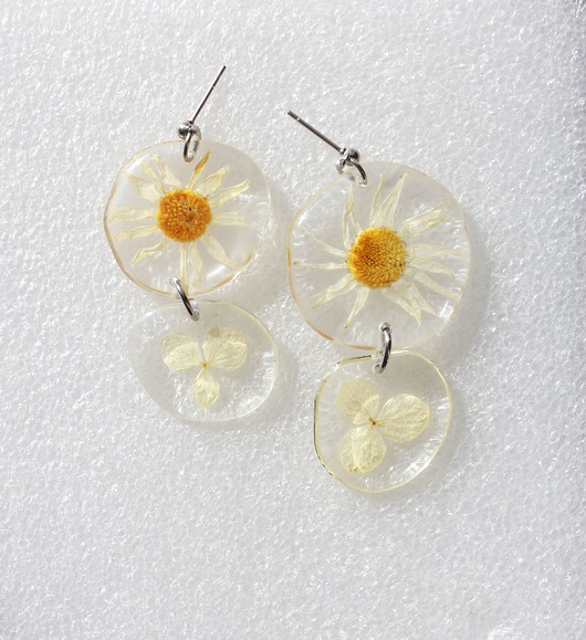 Słoneczne kolczyki z rumiankiem Flores Jewellery