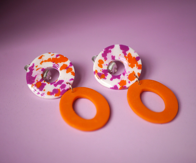 klipsy KLIPSY! szalone orange duże donuty