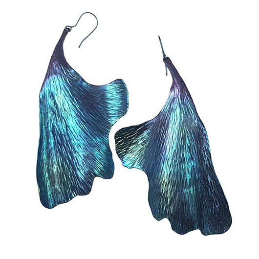 kolczyki - inne Liście z tytanu