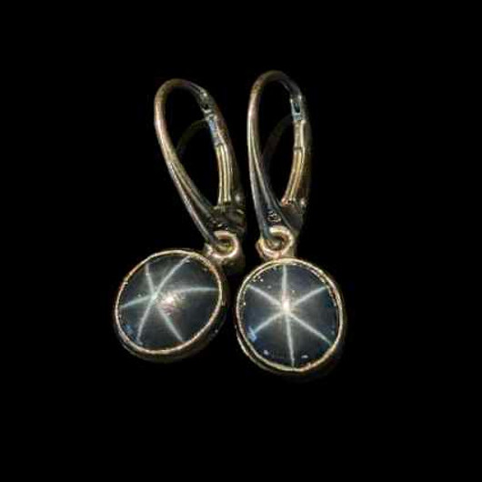 kolczyki srebrne Kolczyki srebrne Szafiry gwiaździste