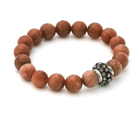 Brown jade with crystal bead Lavoga