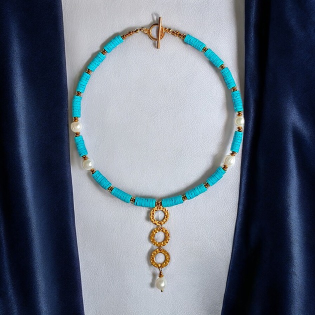 kolie Naszyjnik : kolekcja summer ocean :: PERŁY & LAWA turkusowa II