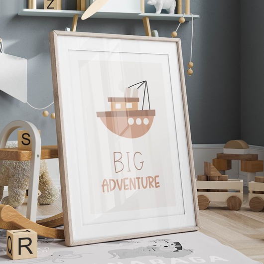 obrazy i plakaty do pokoju dziecięcego Plakat Statek Adventure P80