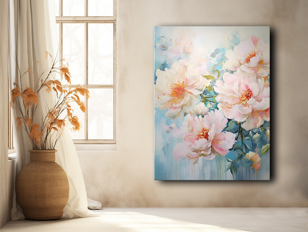 plakaty Peonie i róże - Plakat - Olej, Boho, Abstrakcja