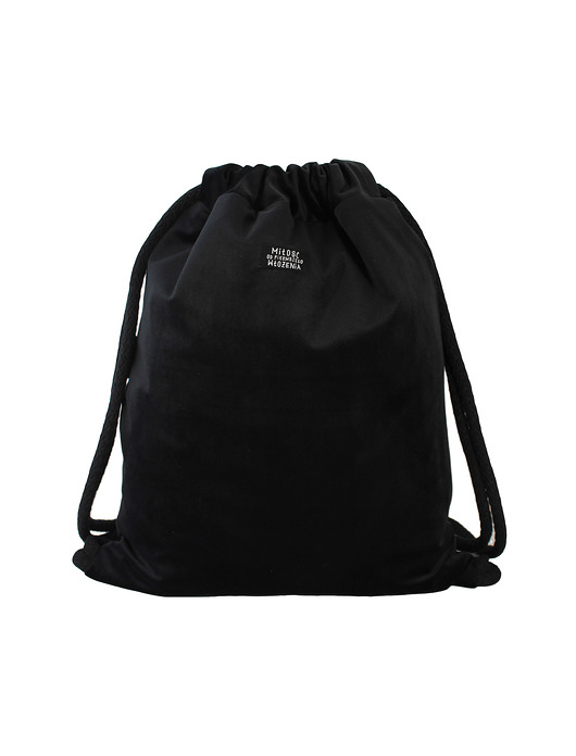 plecaki Welurowy worek plecak czarny