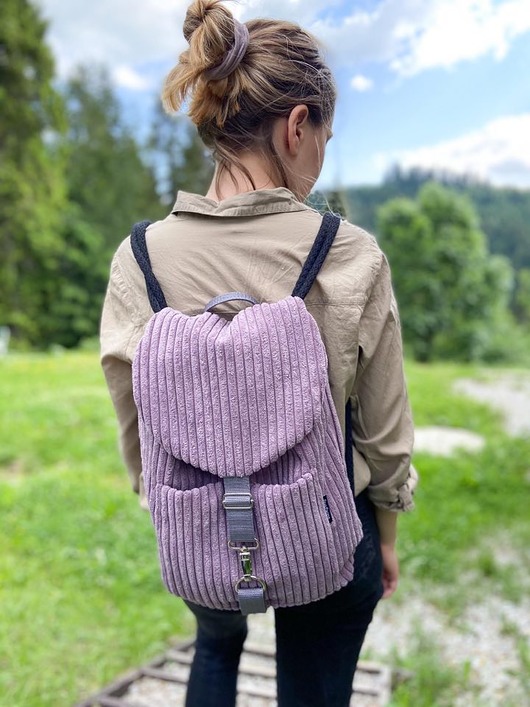 plecaki Plecak liliowy sztruks
