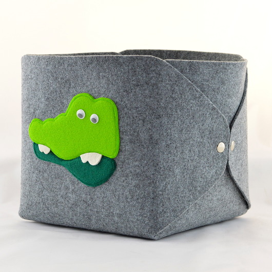 Pudełko na Zabawki - Krokodyl na Szarym Green Sheep