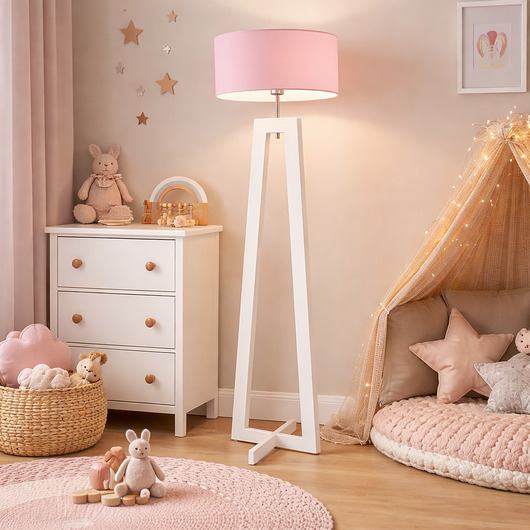 lampy do pokoju dziecka Drewniana lampa podłogowa BALI KIDS do pokoju dziecięcego