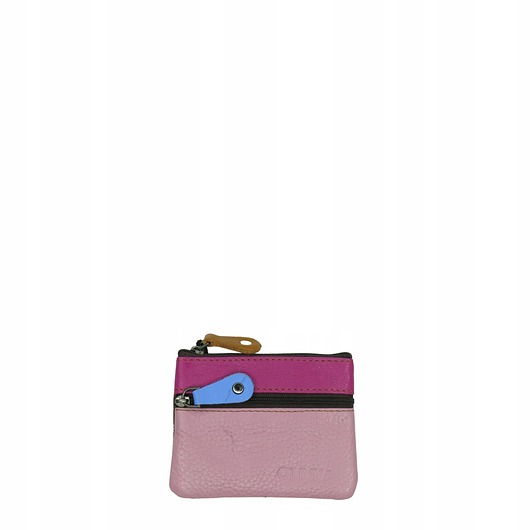 portfele damskie Saszetka skórzana skóra naturalna na klucze bilon poręczna OLIVKA