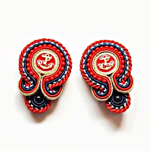 kolczyki soutache Sutaszowe kolczyki SAILOR
