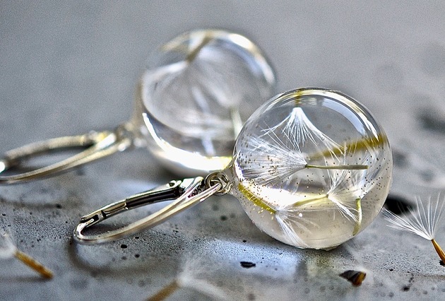 Kolczyki srebrne z nasionami dmuchawca Grol Jewellery