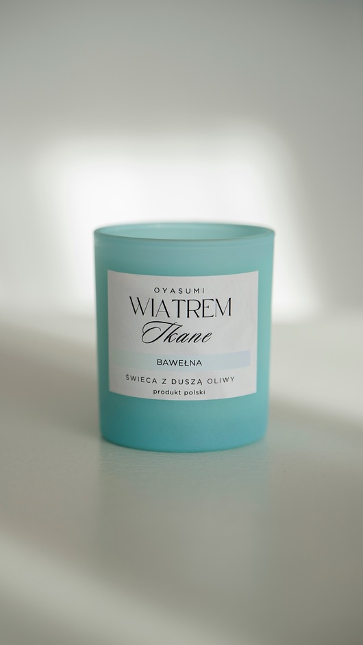 świeczniki i świece Świeca zapachowa z wosku oliwnego Wiatrem Tkane