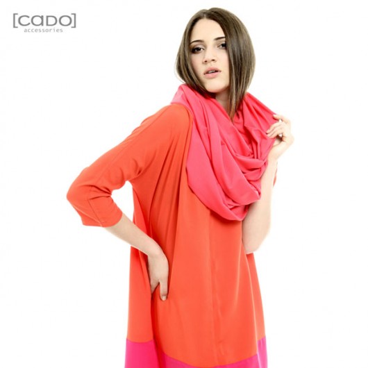 Dzianinowy Komin Tuba Szal - CORAL (opaska) CADOaccessories