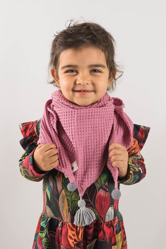 szaliki dziecięce Chusta z bawełny WAFEL pink