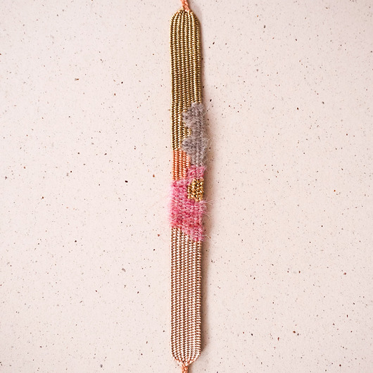 bransoletki - inne Pastelowa bransoletka tkana na krośnie z regulowanym zapięciem