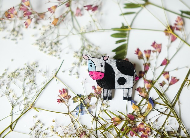 broszki Słodka broszka z krówką