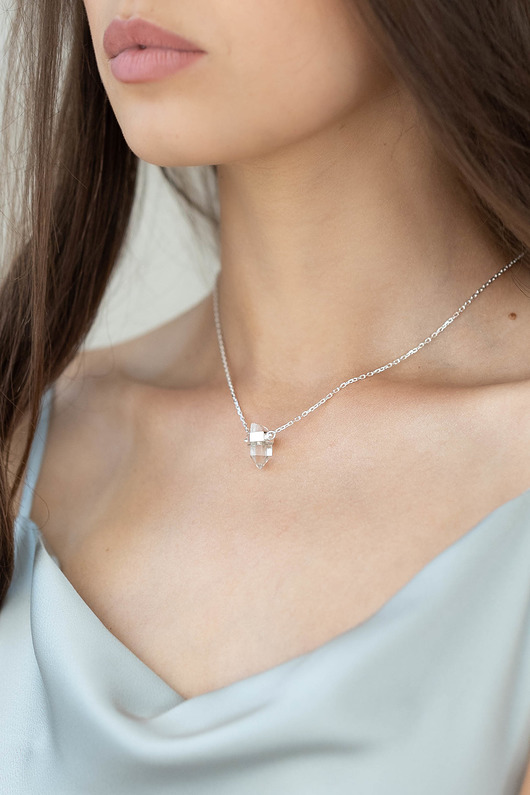 chokery Kryształ górski - Choker no.1 srebrny