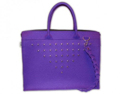 LadyFelt elegancka torba do ręki, ćwieki, fiolet Totostyle
