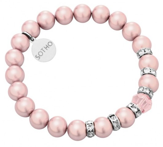 Bransoleta blady róż perły Rosaline kryształ Swarovski SOTHO