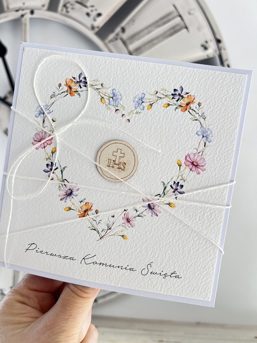 kartki na komunię Kartka komunijna ręcznie robiona - pamiątka komunijna