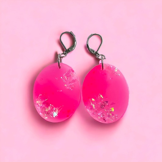 kolczyki z żywicy BARBIE : UNIKATOWE kolczyki z żywicy I