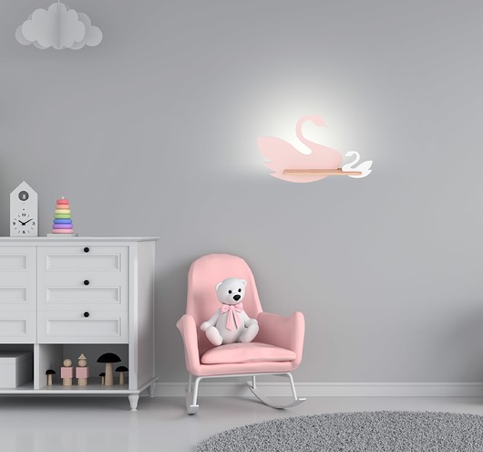 lampy do pokoju dziecka Kinkiet LED 5W dla dziecka różowy łabędź