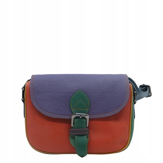 torby na ramię Listonoszka torebka damska skóra naturalna kolorowa oryginalna OLIVKA