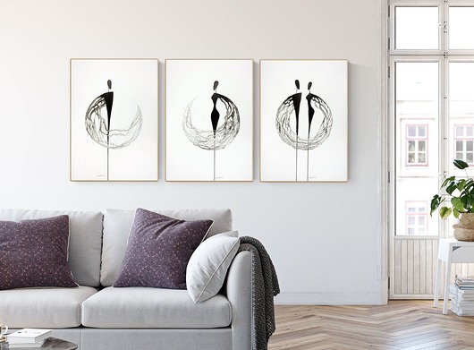  zestaw 3 grafik 50x70 cm - abstrakcja Krystyna Siwek Art