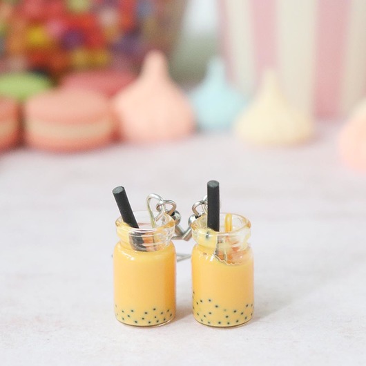 Bubble tea smak mango kolczyki Lemon Lovely