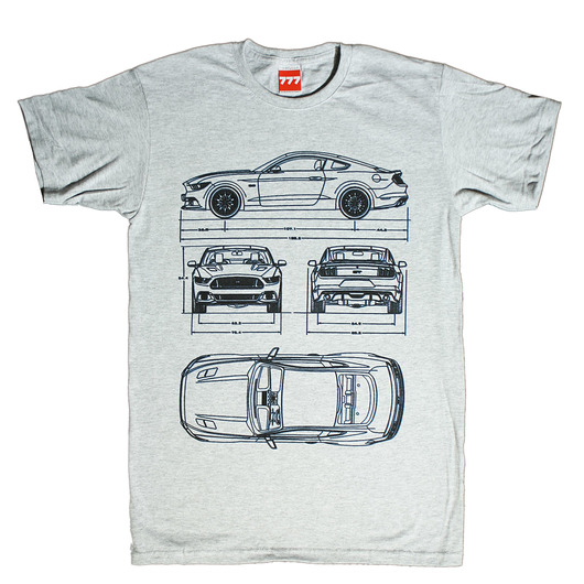 t-shirty męskie Koszulka FORD Mustang NEW GRAY tshirt