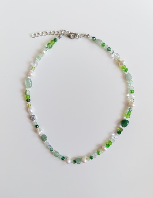 chokery Zielony naszyjnik choker awenturyn jadeit perły kamienie naturalne