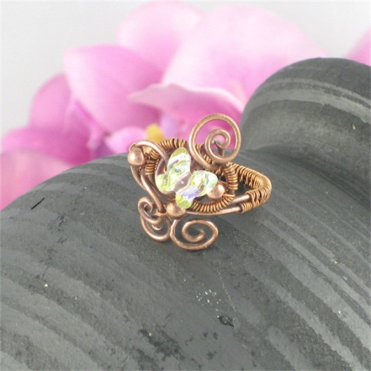 Papilio Machaon -kryształ Swarovski i miedź wire-wrapping Almien art Studio