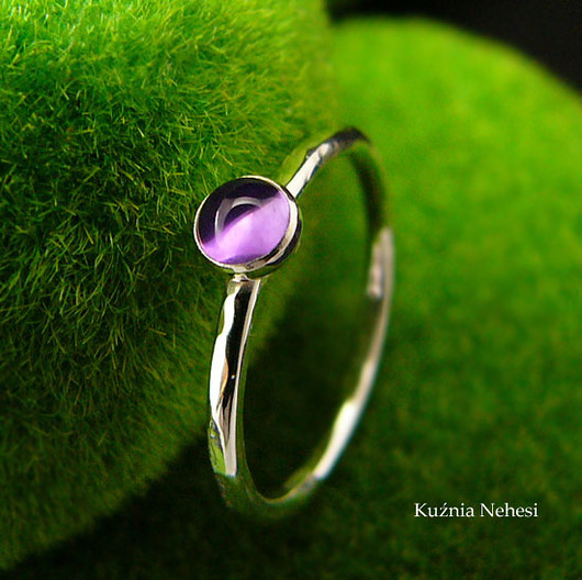 pierścionki srebrne Pierścień Drobinek - Ametyst Srebro